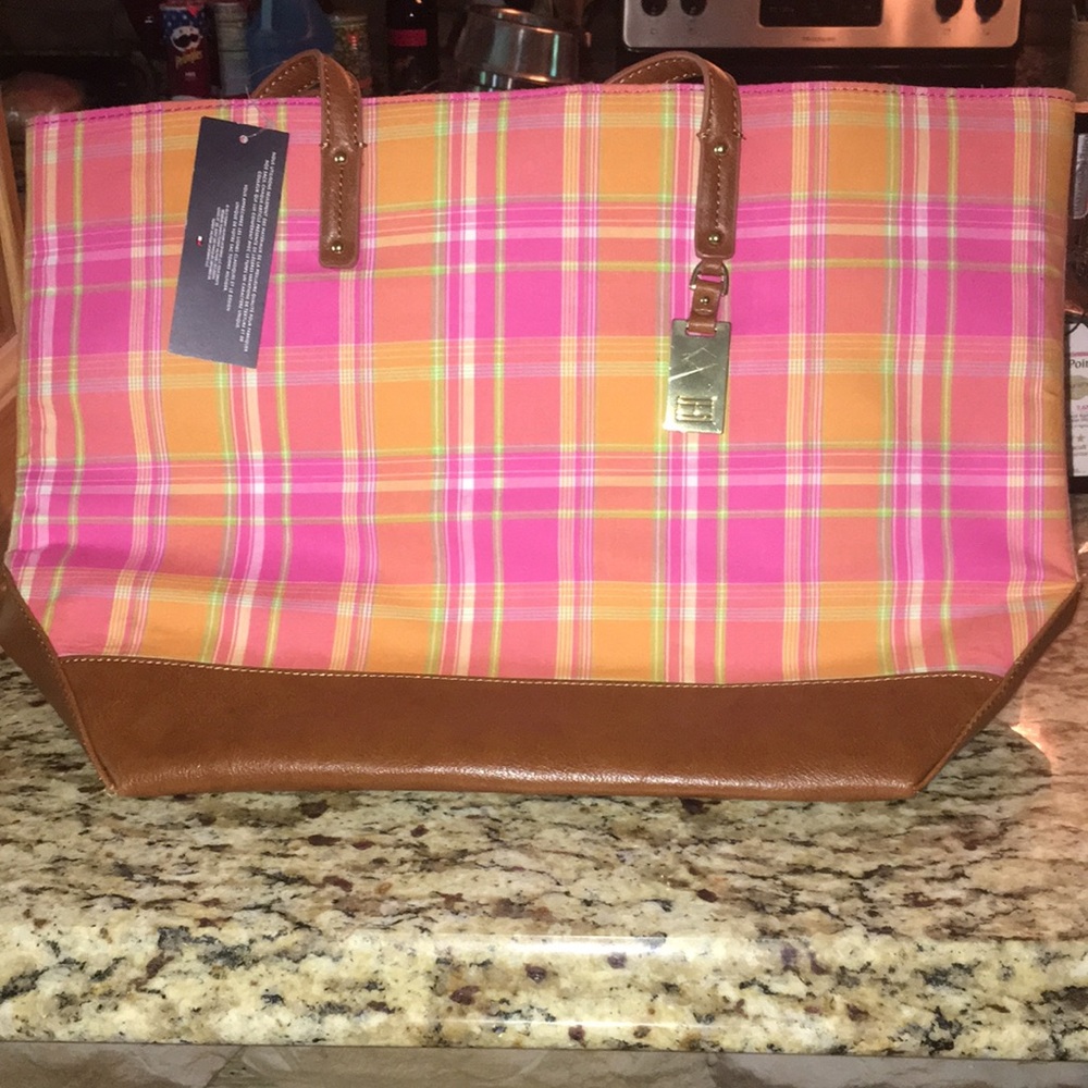 Tommy Hilfiger Pink and Orange Tote